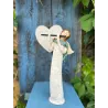 Figurka ceramiczna ręcznie wykonana anioł z fletnią dekoracja do domu