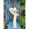 Figurka ceramiczna ręcznie wykonana anioł z fletnią dekoracja do domu