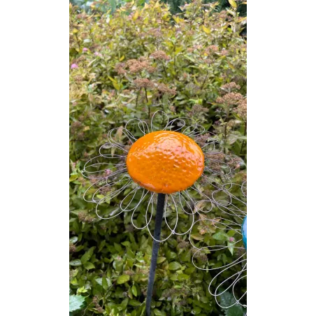Kwiat ceramiczny żółty 20cm
